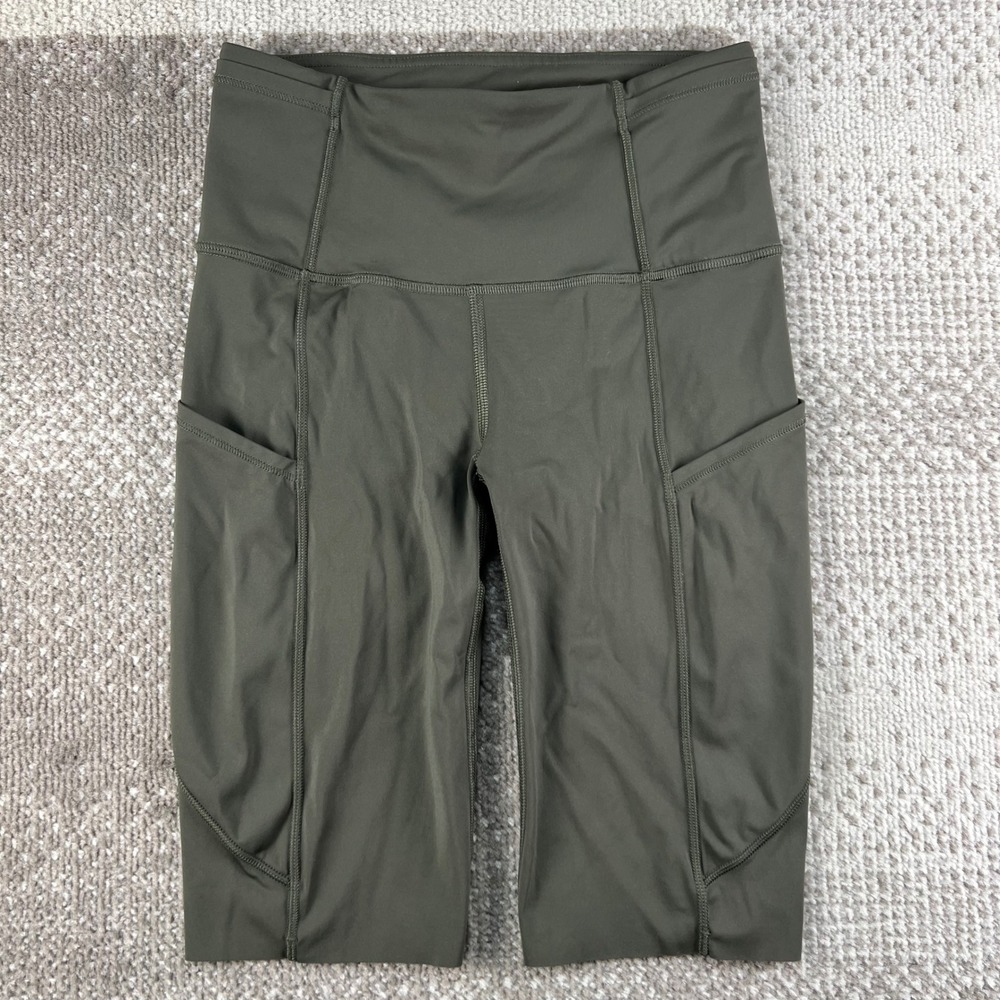 Lululemon Fast and Free High Rise Short 8 Inch Dark Olive Green Womens Size 2